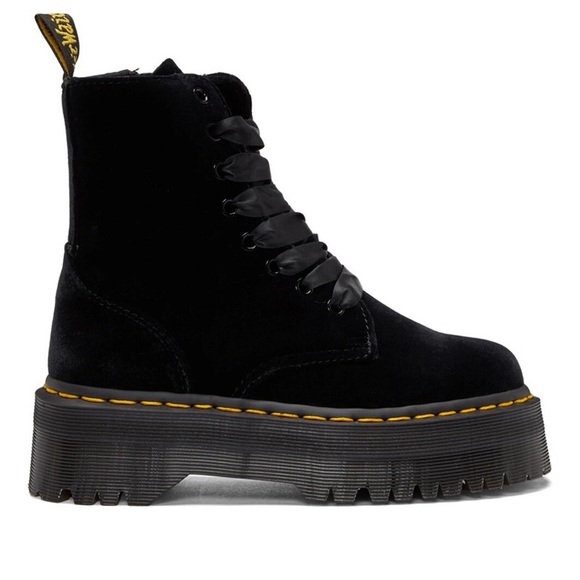 Dr. Martens Velvet Jadon Boots with Bonus Ribbon Laces - Picture 3 of 9